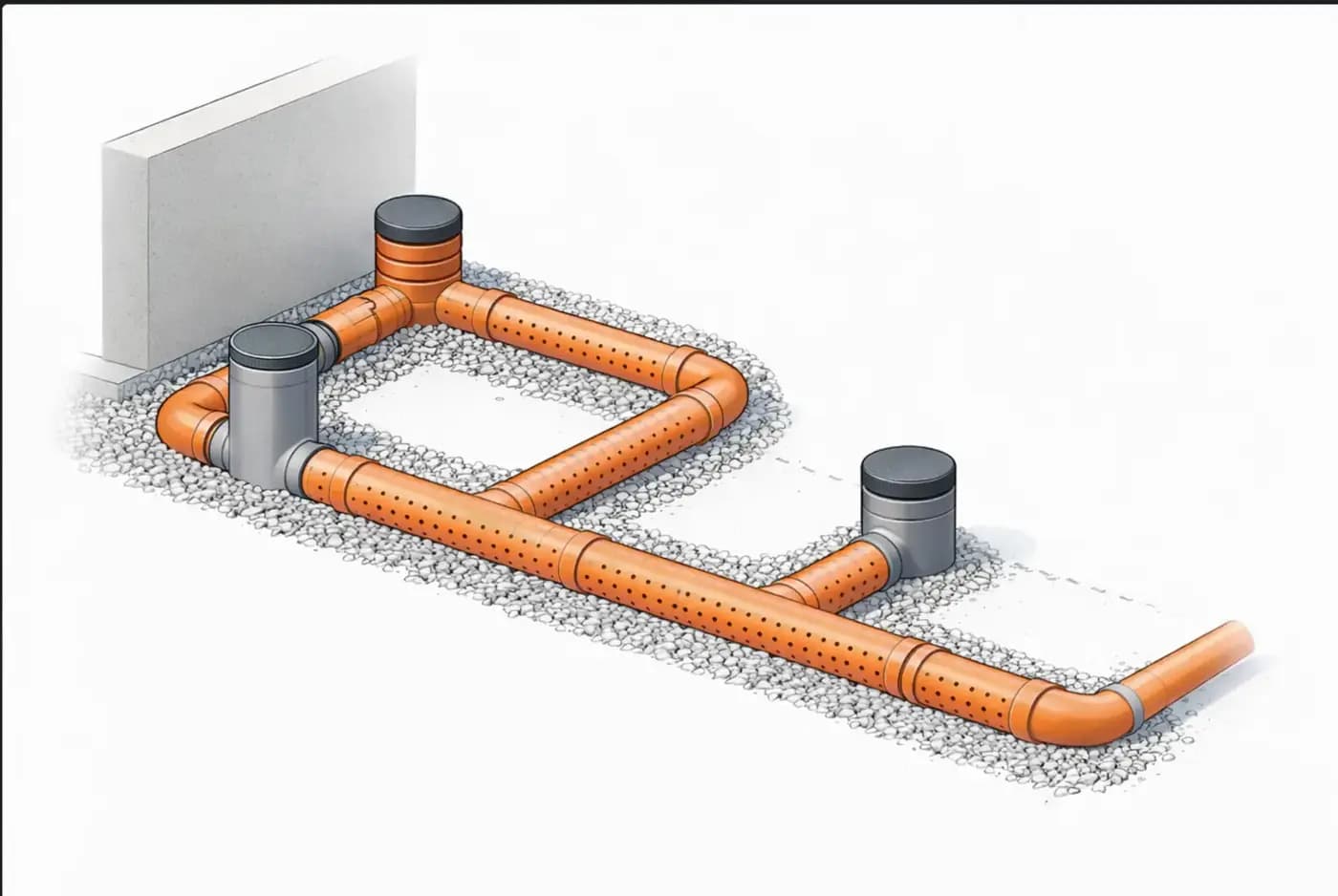 Дренажная система вокруг объекта